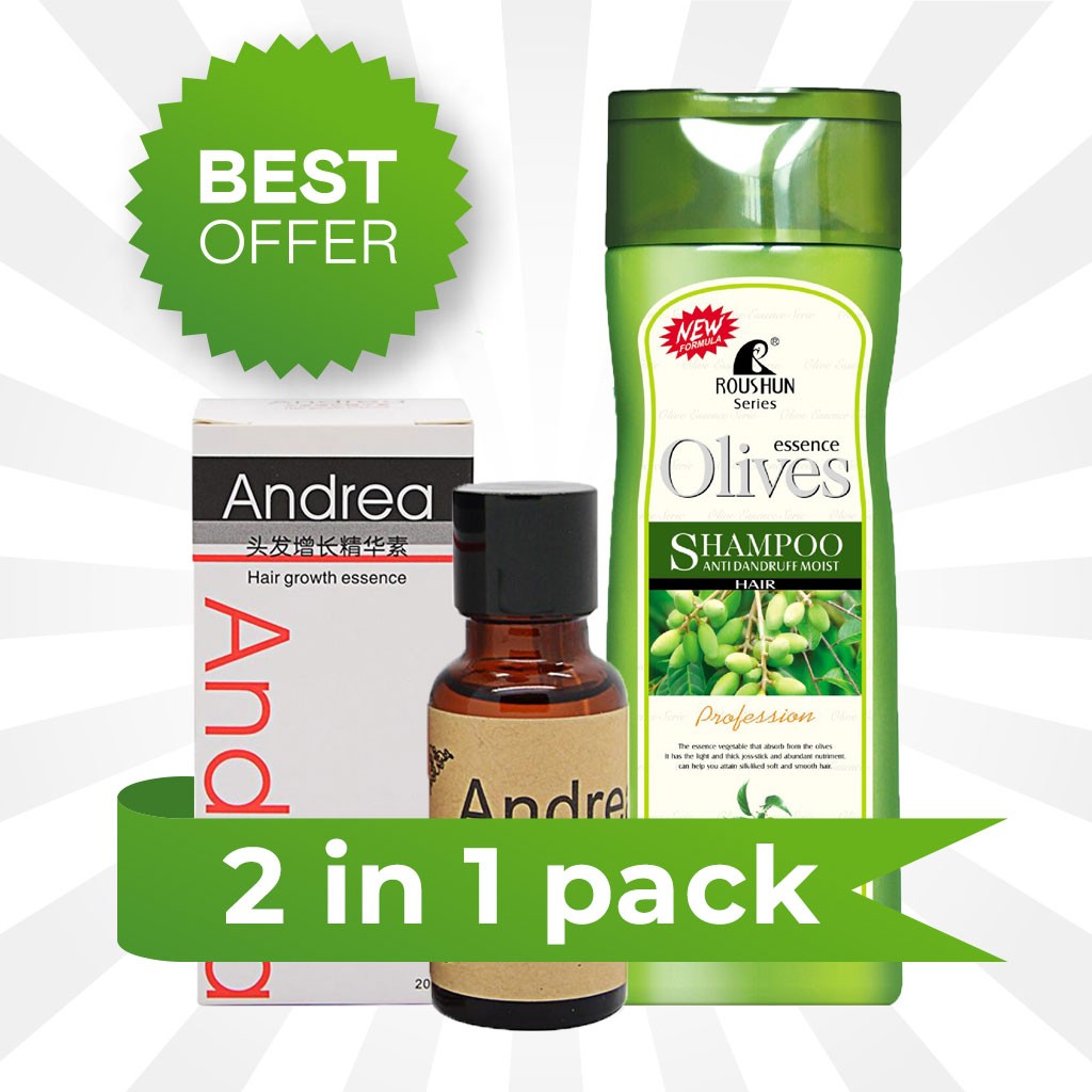 2 in 1 pack olives shampoo & andrea hair growth oil