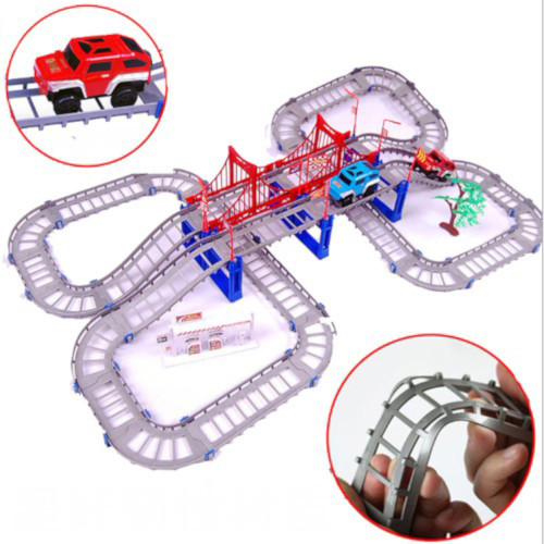 DIY Racing Battery Operated Rail Track Car Toys