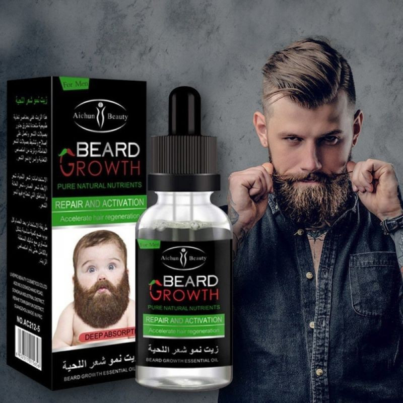 Beard Growth Essential Oil Pure Natural Nutrients Skin Cleansing Vitamins