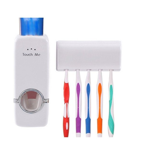 Automatic Toothpaste Dispenser with Toothbrush Holder
