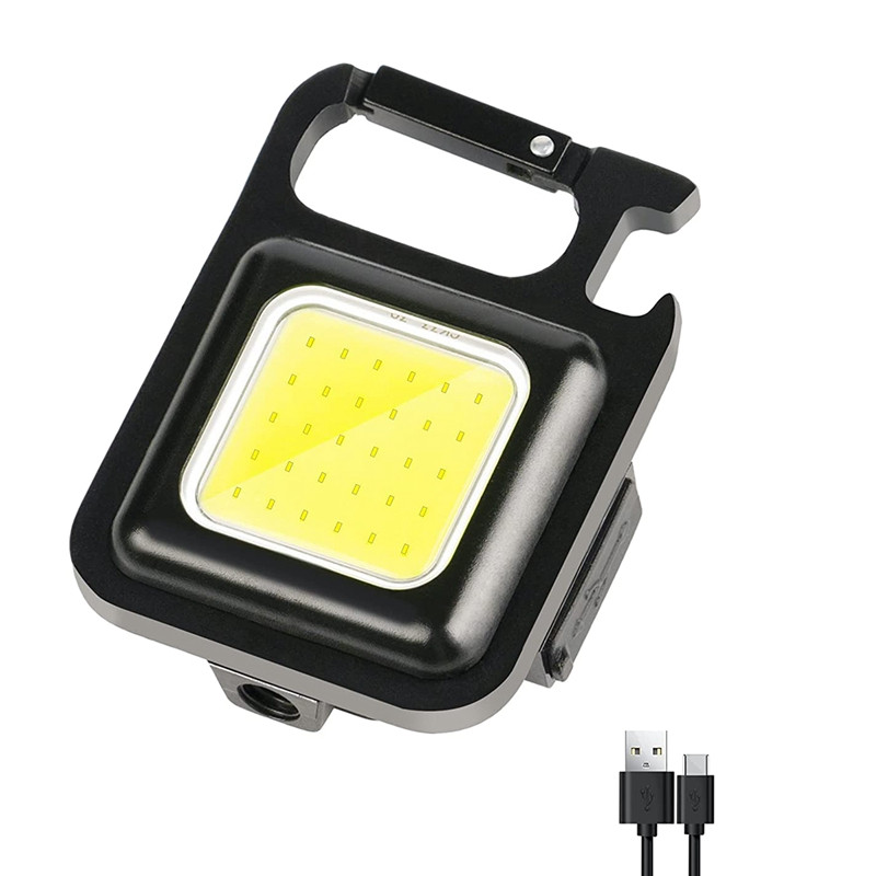 Keychain rechargeable flashlight COB, 500 lumen bright light