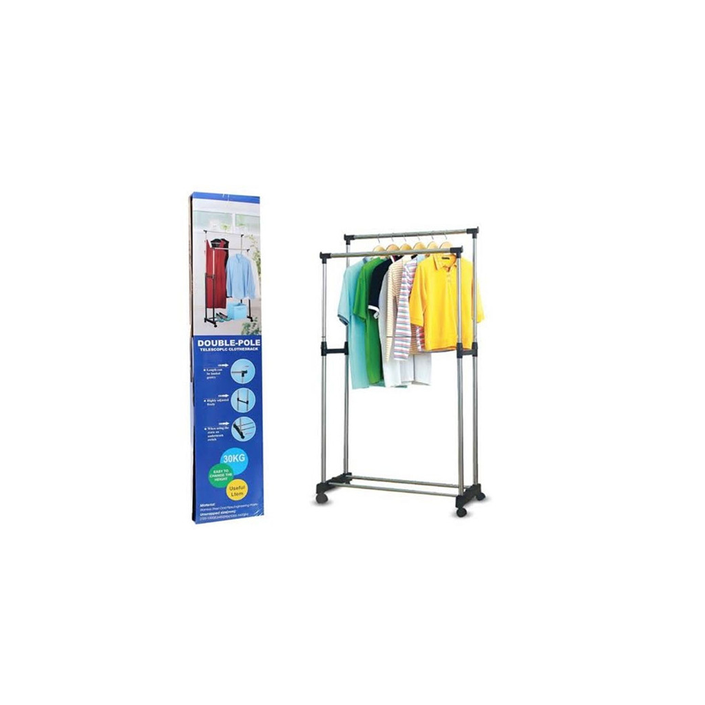 Double Pole Telescopic Clothes-rack